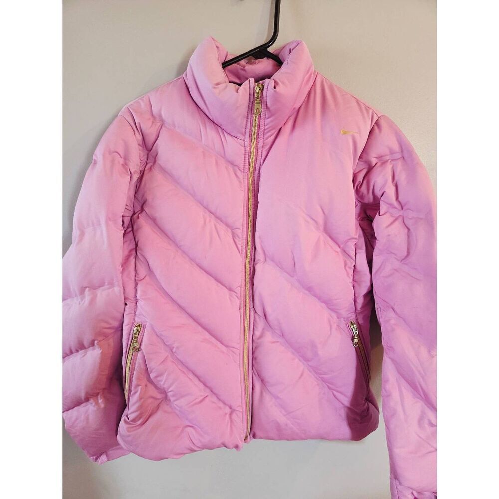 Nike Down Puffer Coat Pink & Gold